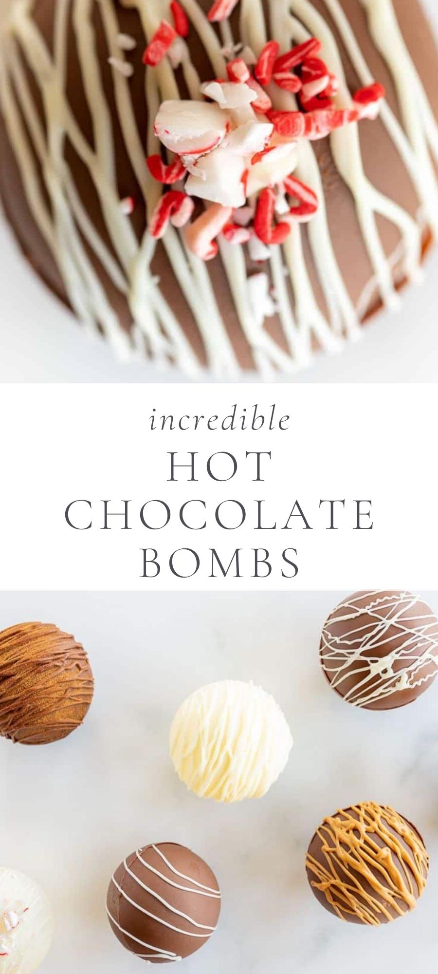 hot chocolate bombs on a countertop