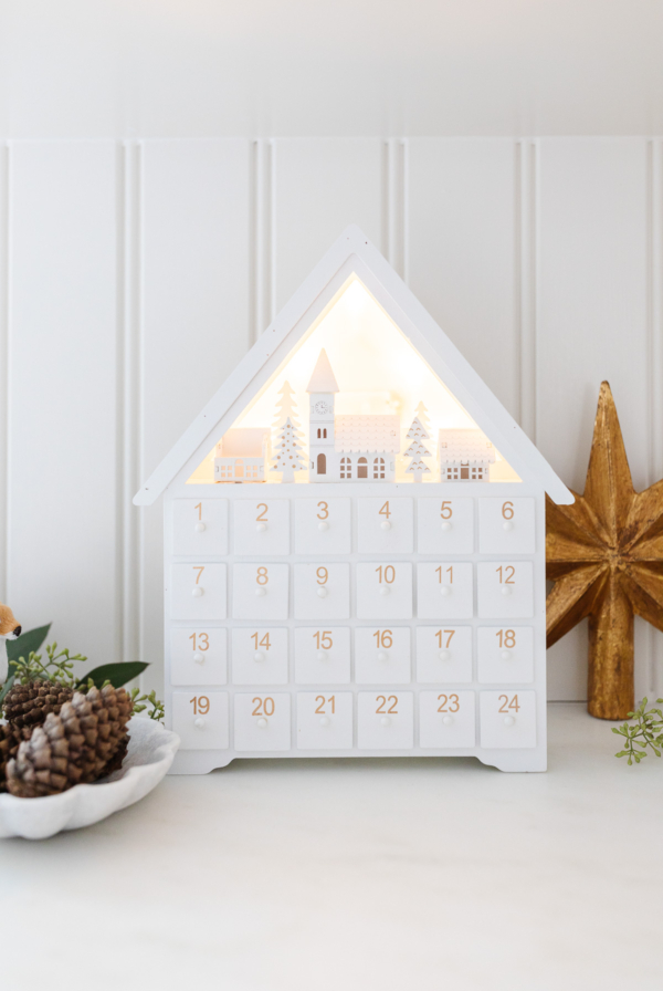 white wood advent calendar