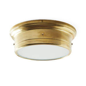 small nautical style brass flush mount light