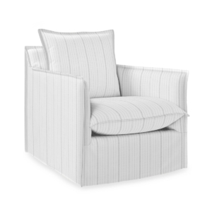 subtle stripe indoor outdoor chair with french seams
