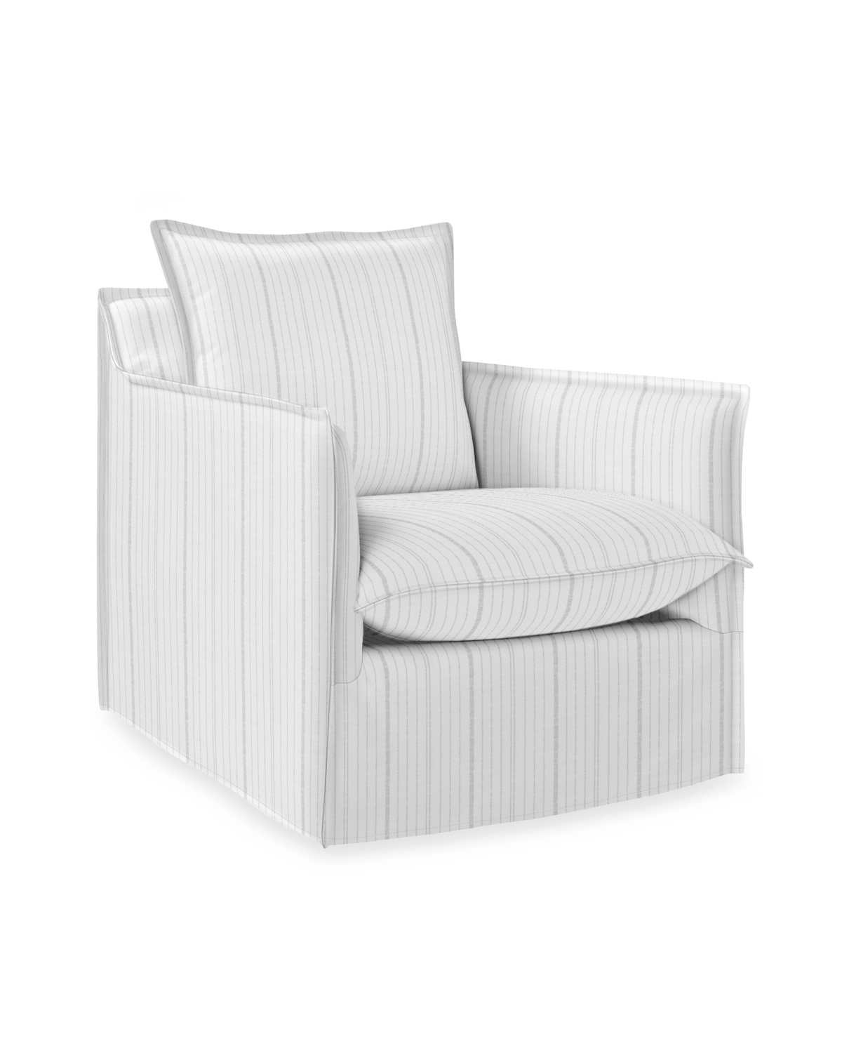 subtle stripe indoor outdoor chair with french seams
