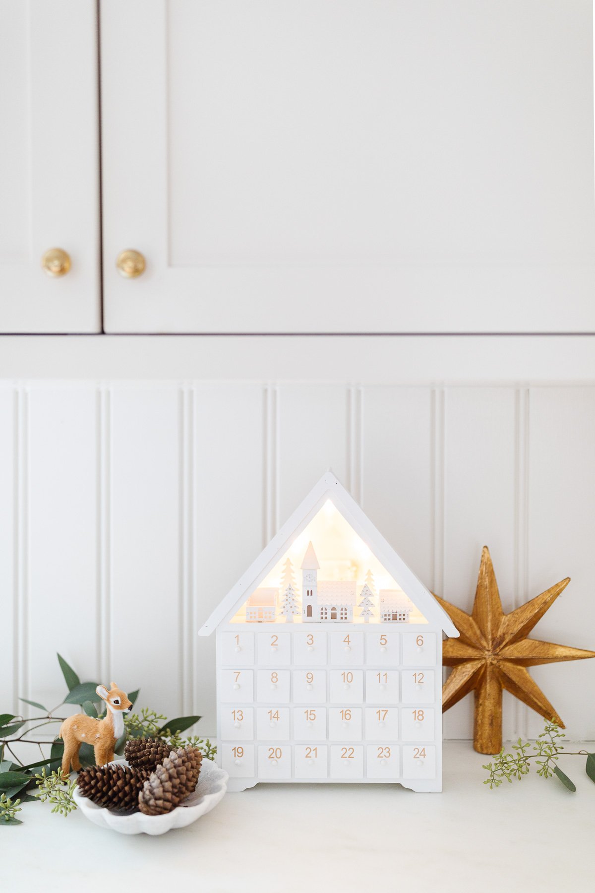 advent calendar on countertop