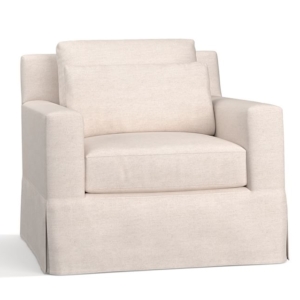neutral square arm chair