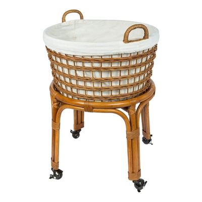 rattan woven rolling laundry basket from amazon home
