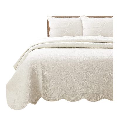 Cream scalloped bedding from Amazon Home