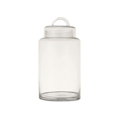 clear glass canister