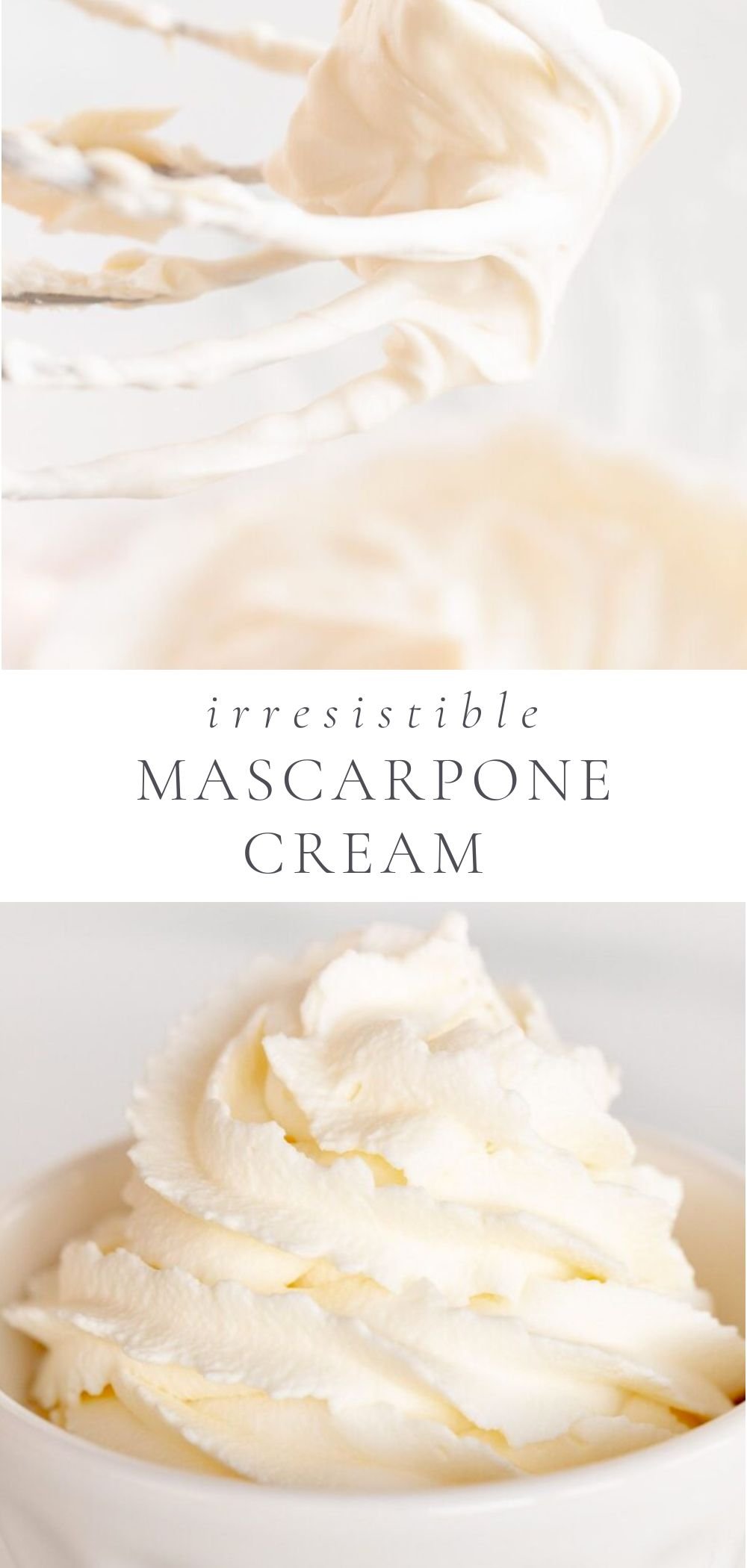mascarpone cream in white bowl