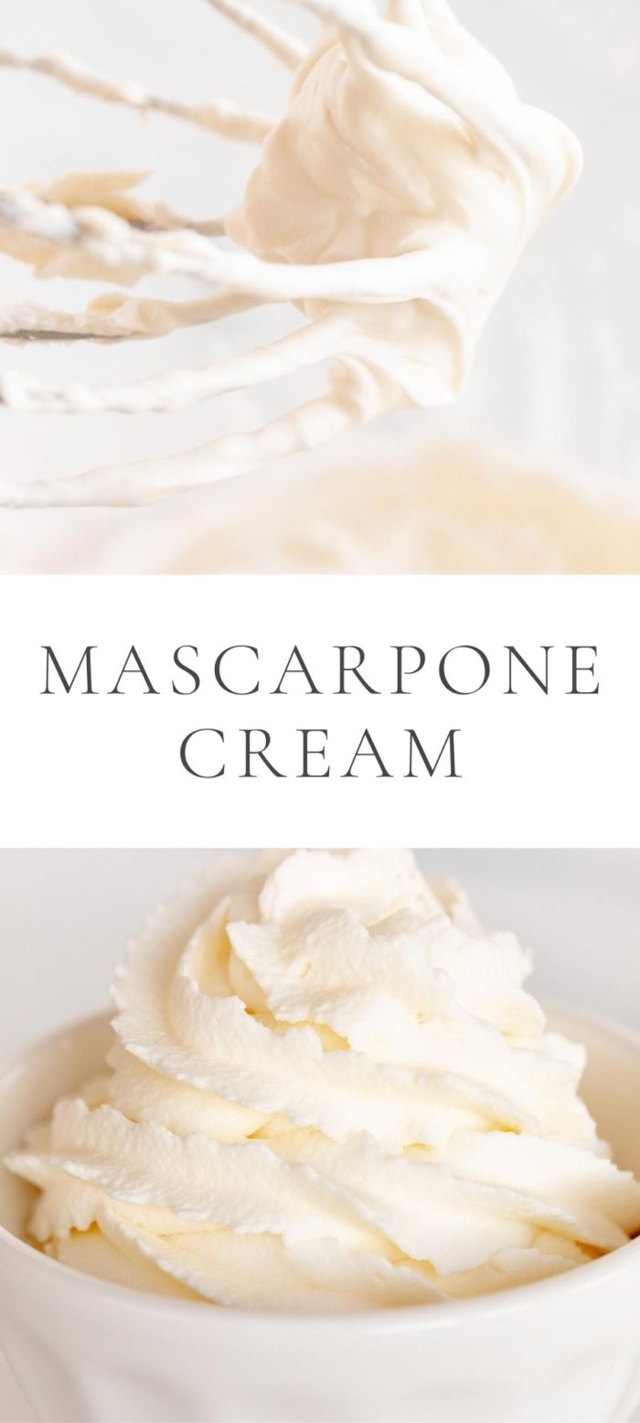 mascarpone cream in white bowl