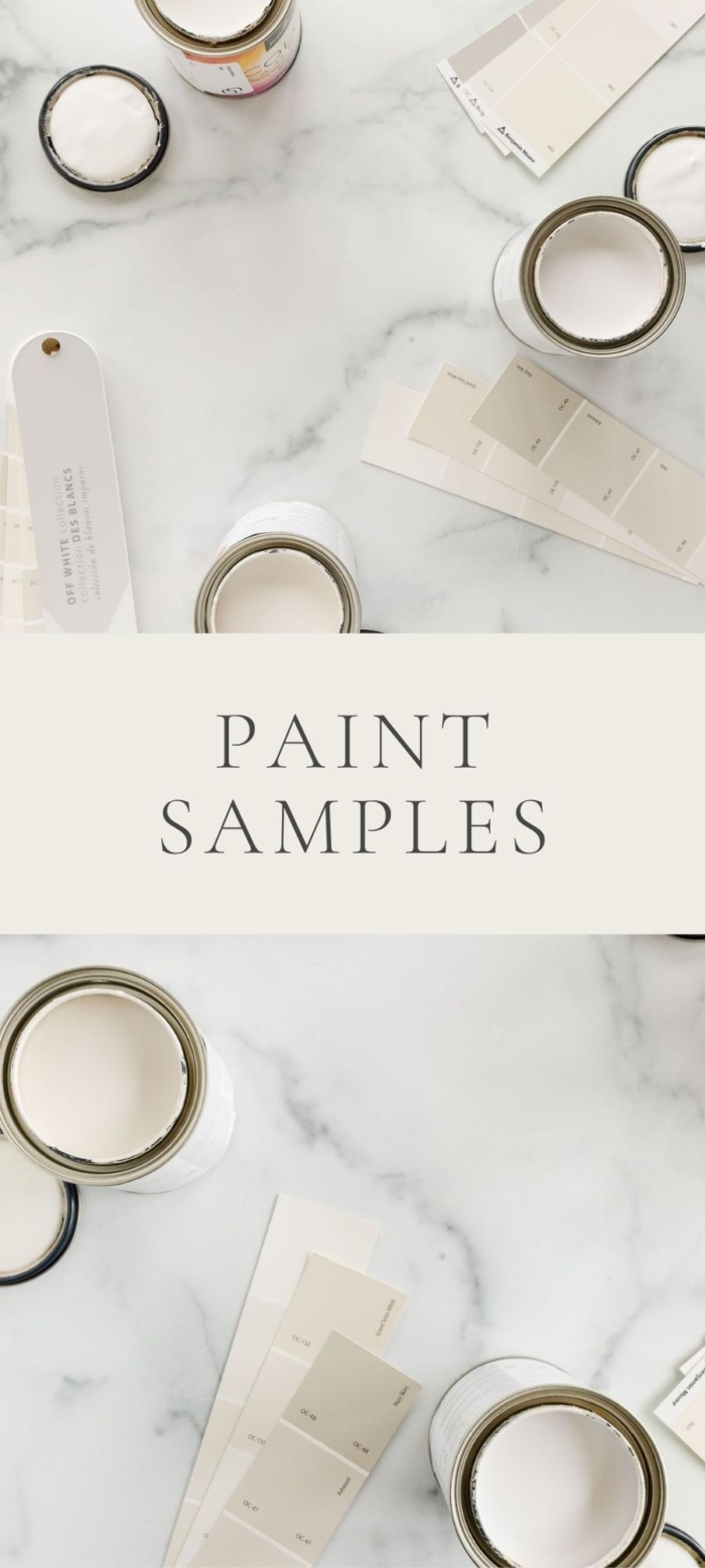 paint boxes and samples on table