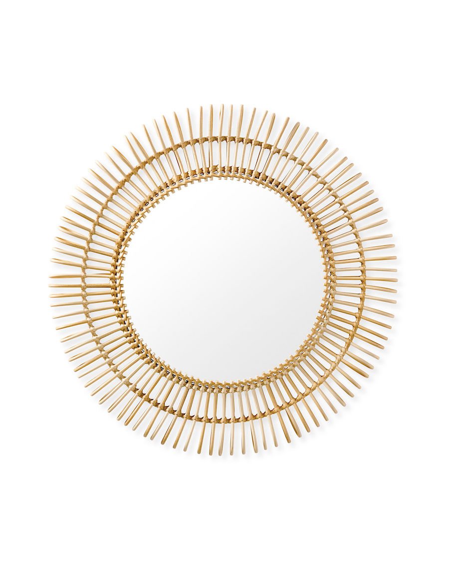 a bamboo starburst mirror