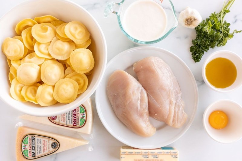 Asiago Tortelloni Alfredo With Grilled Chicken | Julie Blanner