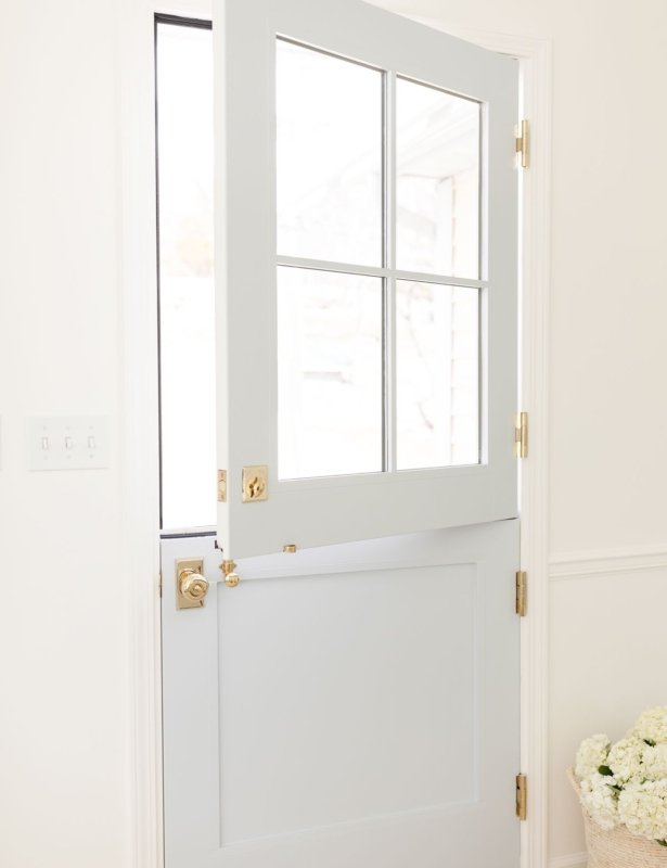 A dutch door painted in Silver Gray