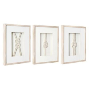 Three framed art pieces display different types of knotted ropes, each in a light wooden frame with white matting, arranged side by side—a unique amazon art find for your home décor.