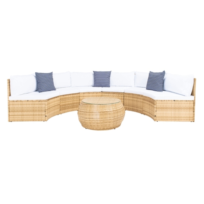 white and wicker outdoor section