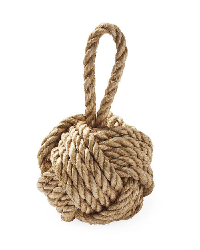 A rope knot door stop