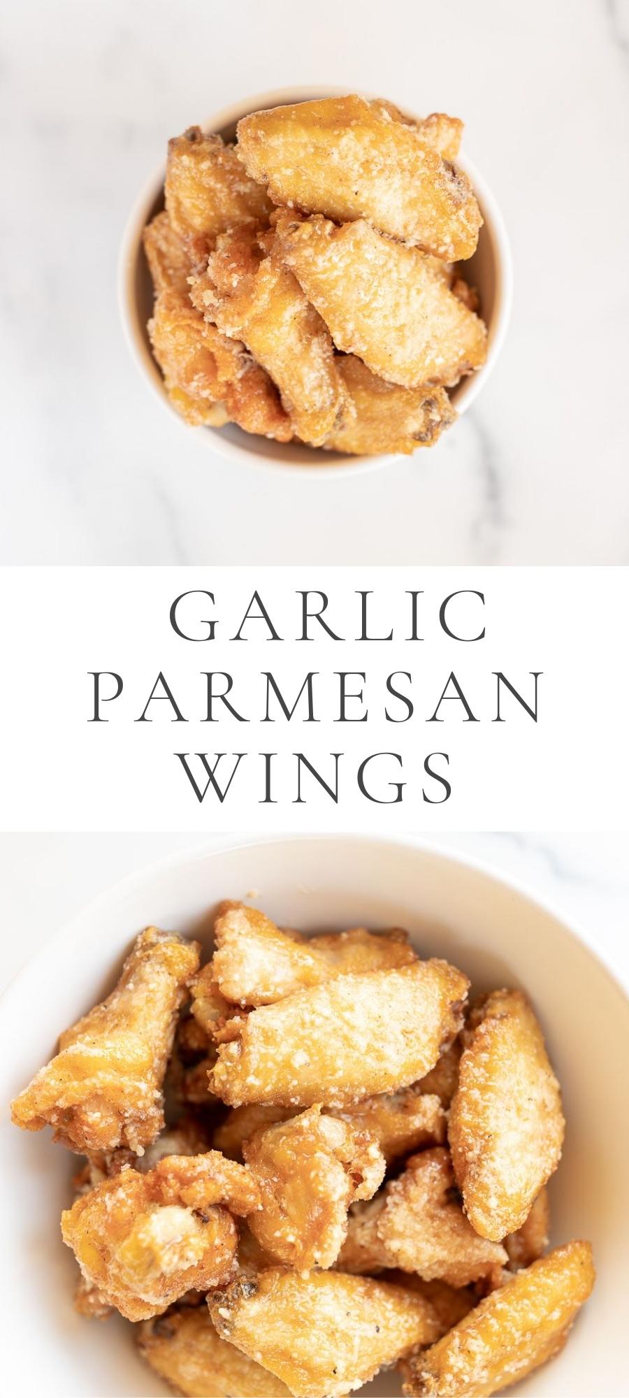 garlic parmesan wings in bowls