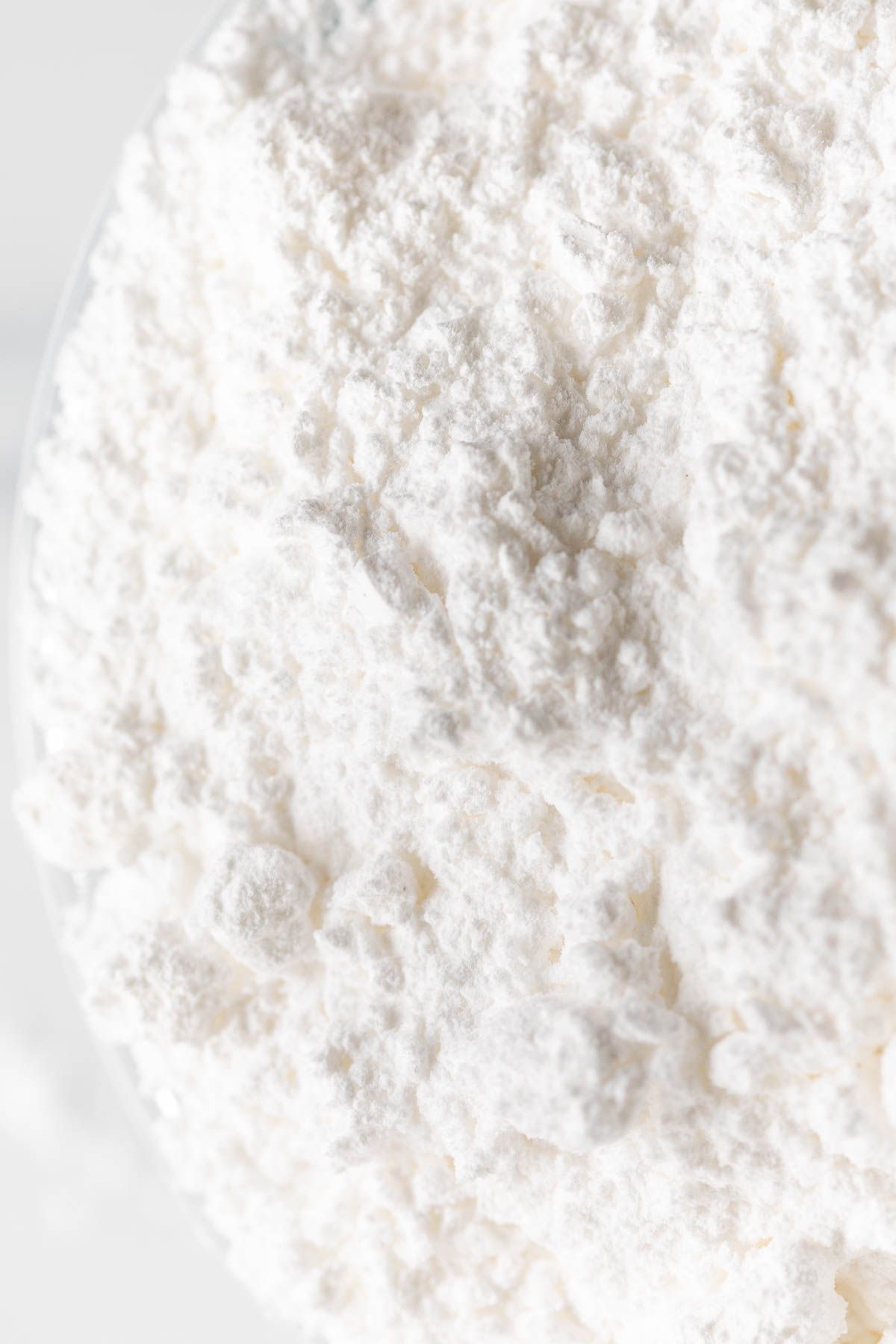 A close up of homemade powdered sugar
