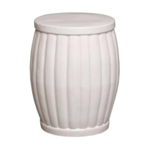 A ceramic garden stool on a white background.