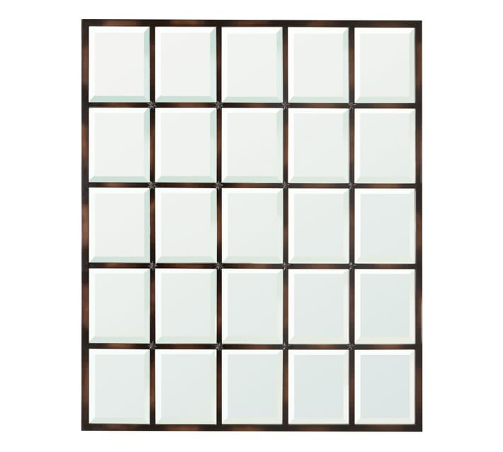 A large black grid mirror from pottery barn