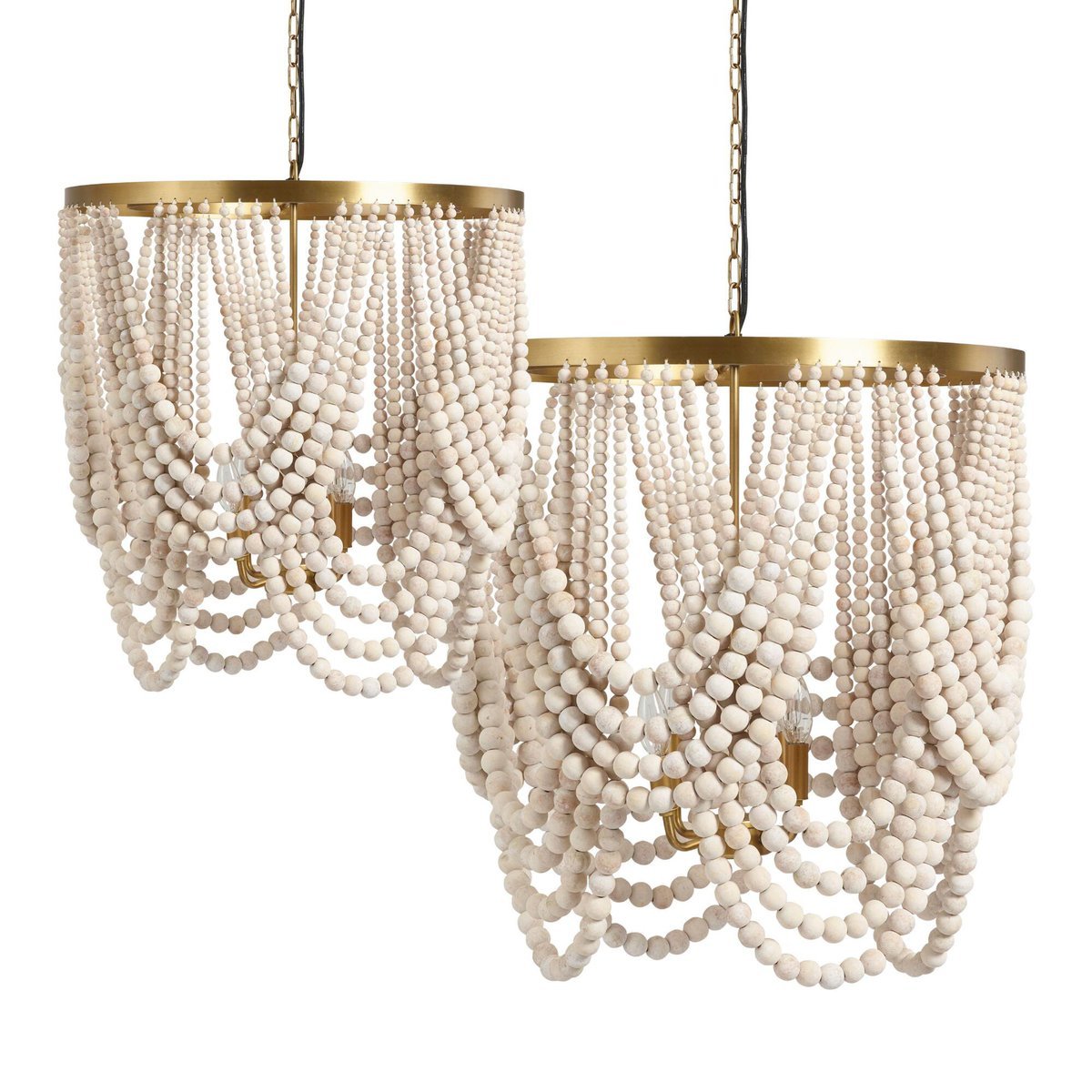 white beaded chandeliers 