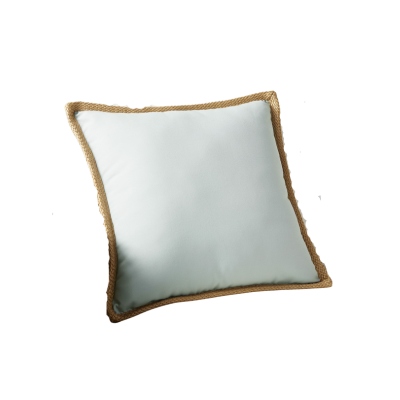 a pillow with burlap edging in a guide to Pottery Barn dupes