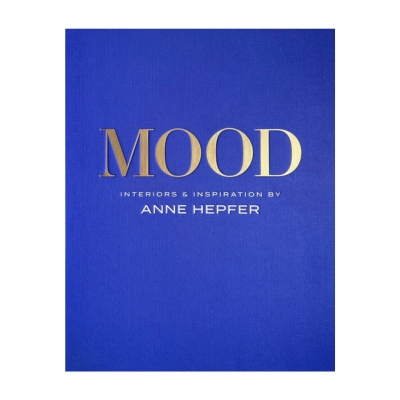 A blue coffee table book called "Mood"