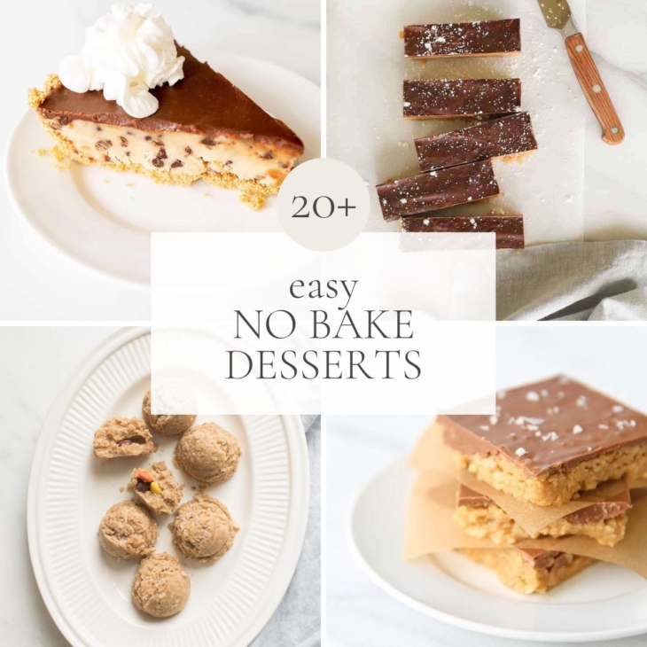 A graphic featuring a variety of dessert recipes, headline reads 