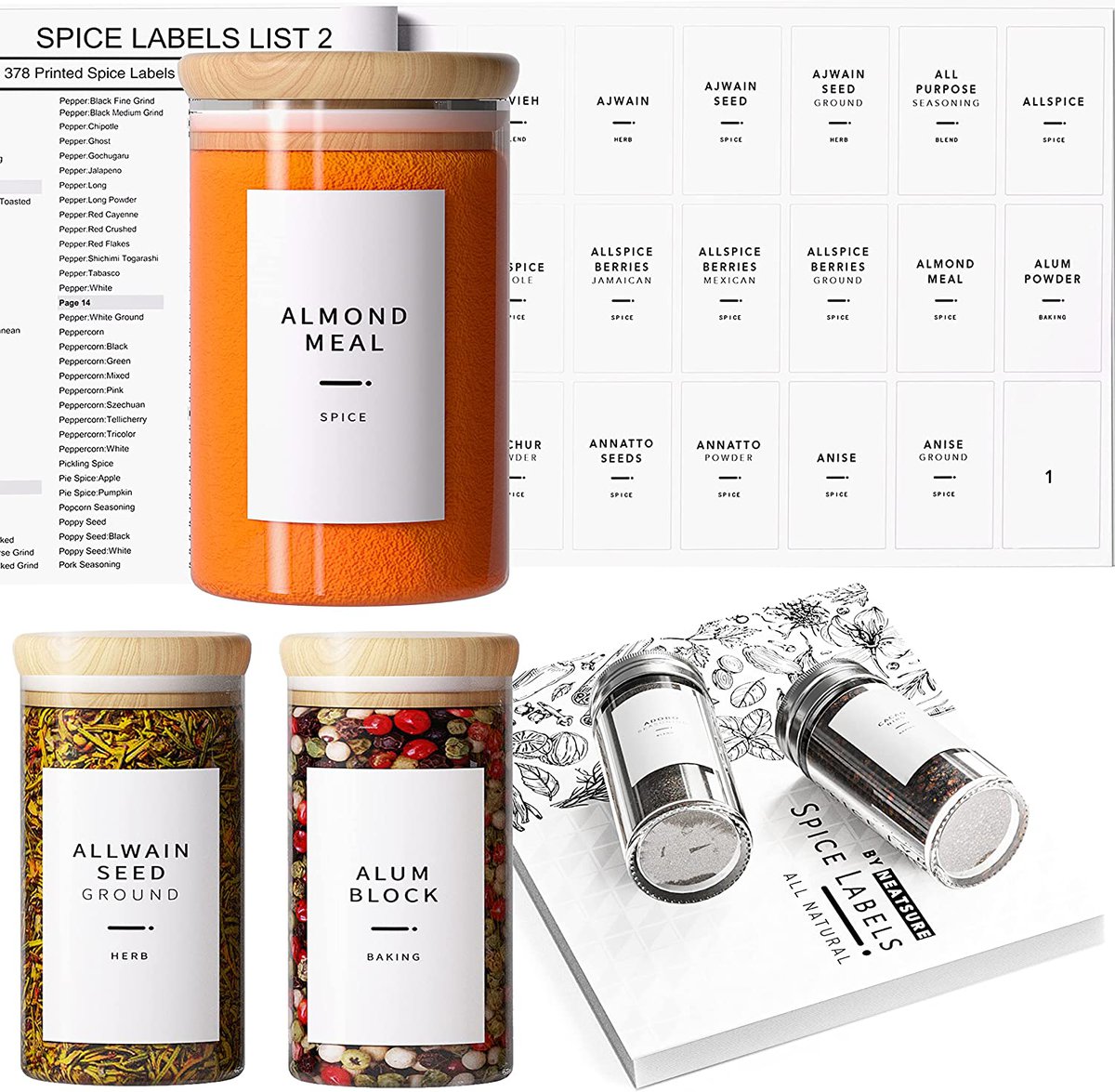 Spice jar labels in an Amazon Prime Day Deals guide