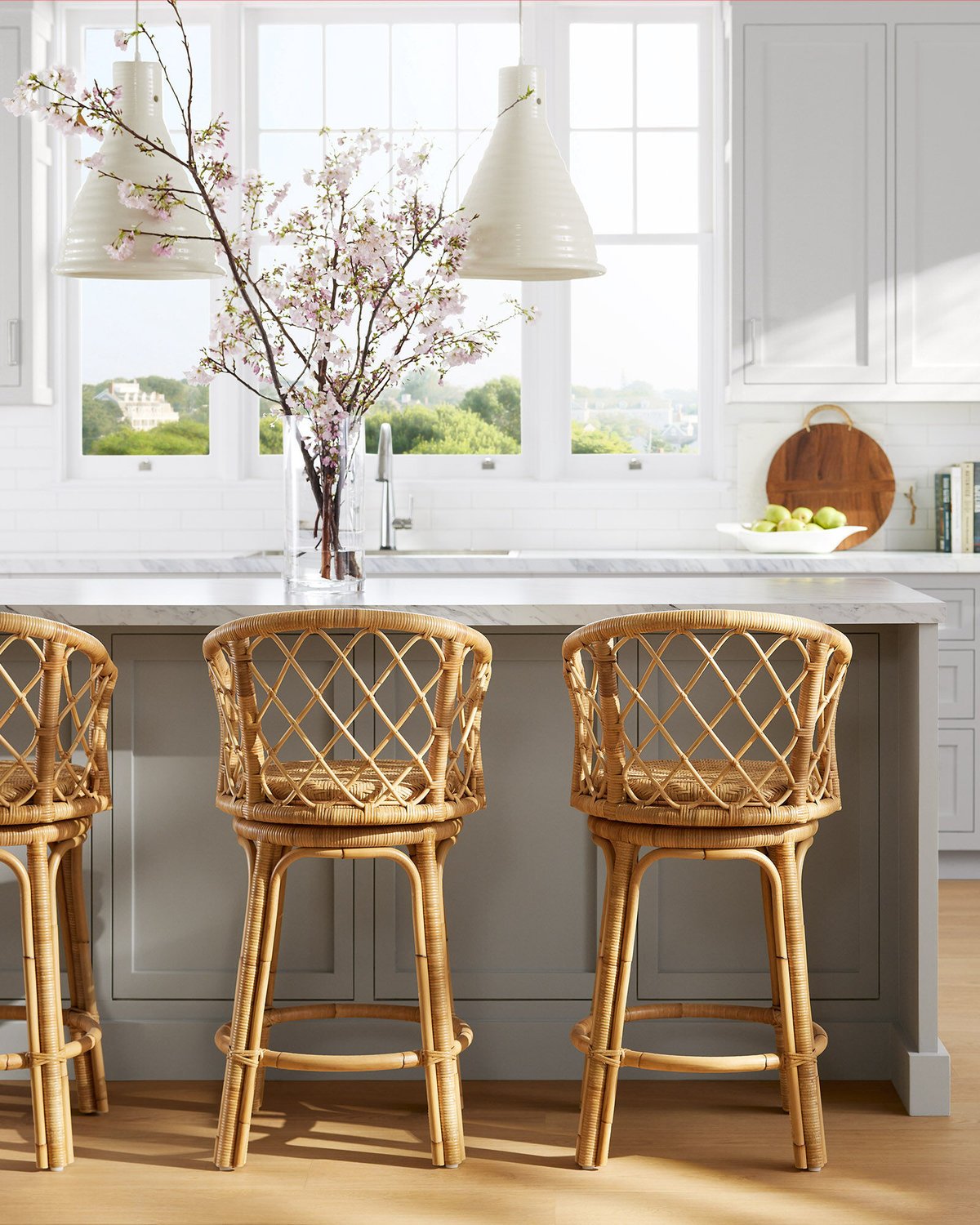 wicker kitchen island stools