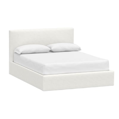an upholstered RH Cloud bed dupe
