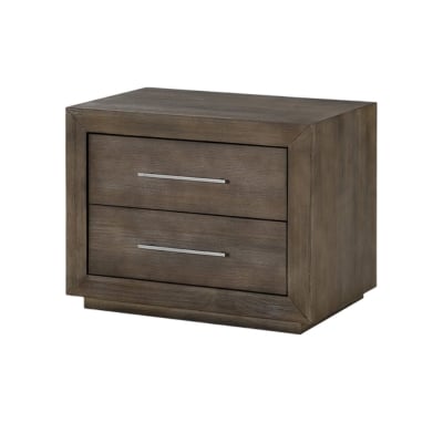 a dark wood modern nightstand