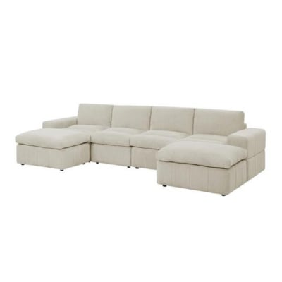 A white sectional RH Cloud sofa dupe