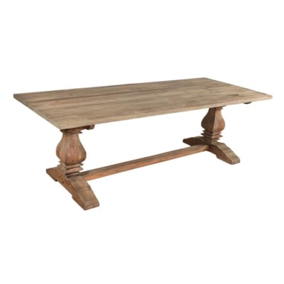 A rustic style RH dining table dupe