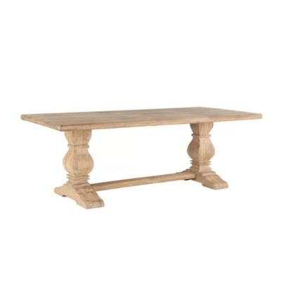 A rustic style RH dining table dupe