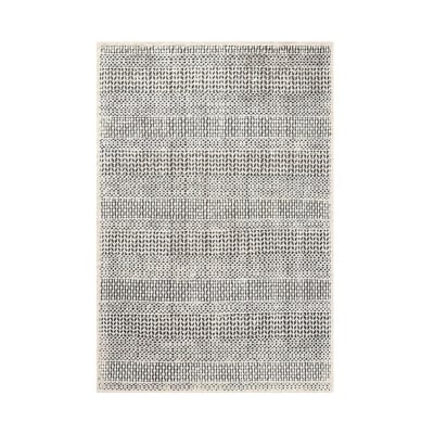 hand knotted RH dupe rug in neutral grays