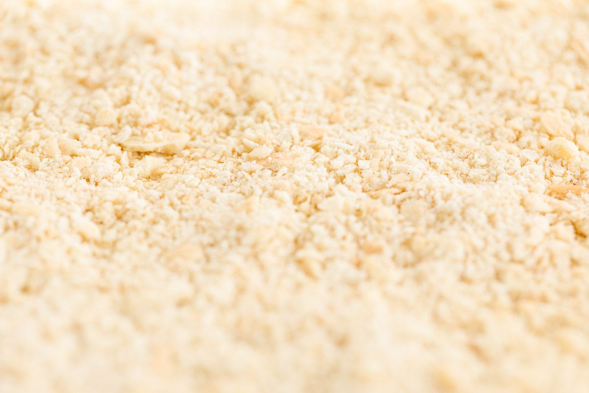 A close up view of a panko breadcrumb substitute