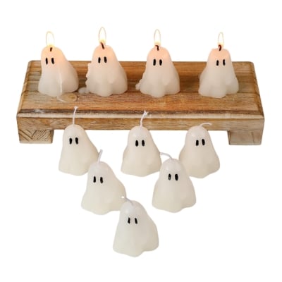 miniature white ghost candles in an Amazon Halloween shopping guide