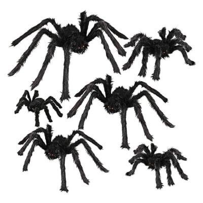 A 6 pack of hairy spider Amazon Halloween decoration