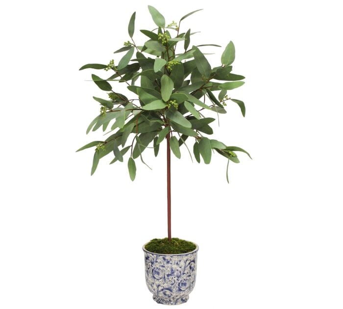 faux eucalyptus cachepot