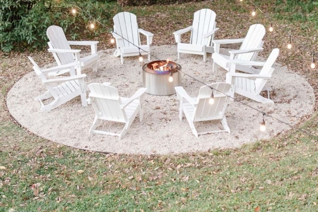 DIY Pea Gravel Fire Pit Patio | Julie Blanner