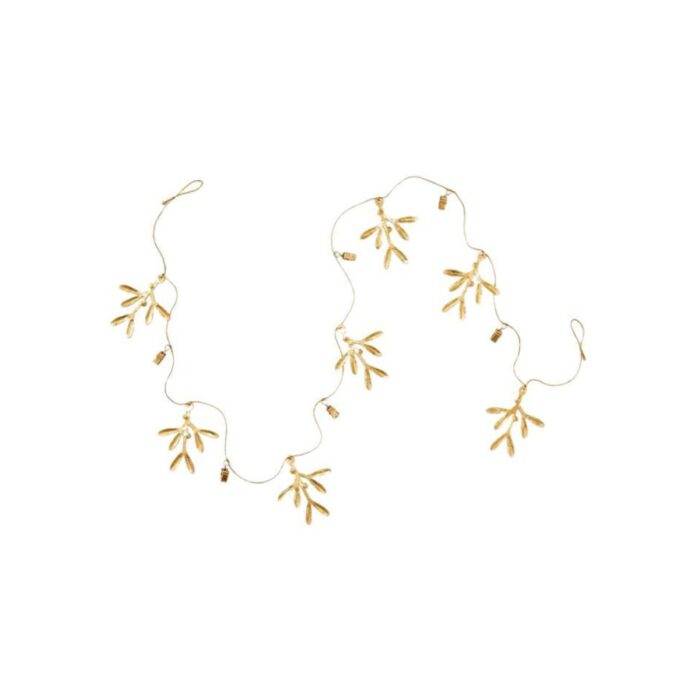 A brass mistletoe Christmas decoration