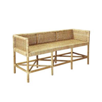 a rattan bench from Serena and lily