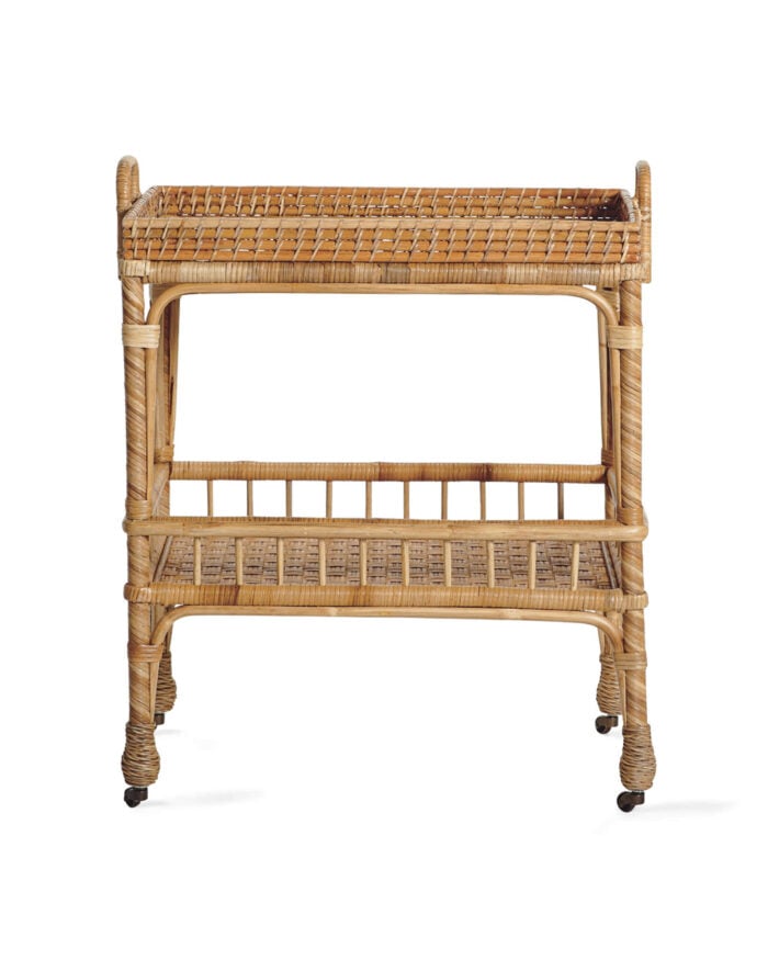 rattan bar cart