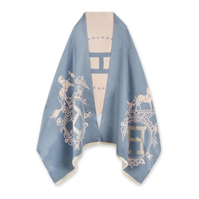 Looking for gift ideas? Check out this stylish blue and white scarf, complete with the letter h on it.