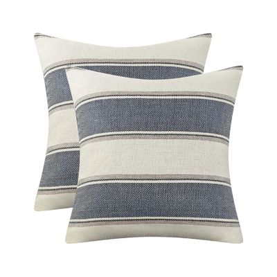 2 striped pillow covers