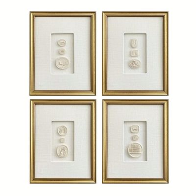 A grouping of four matted and framed intaglios.