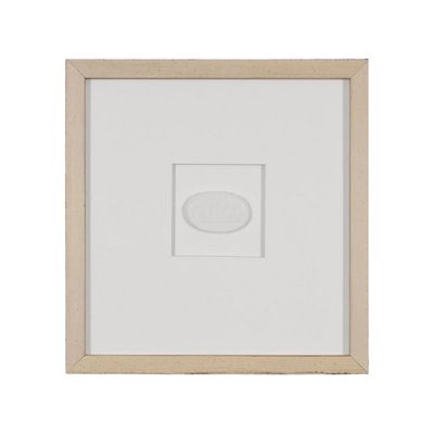 A framed intaglio with a white matting.