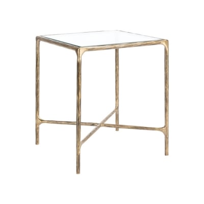 An elegant gold and glass side table with a square glass top, perfect for adding a touch of luxury to your living space. Available on Amazon furniture.
