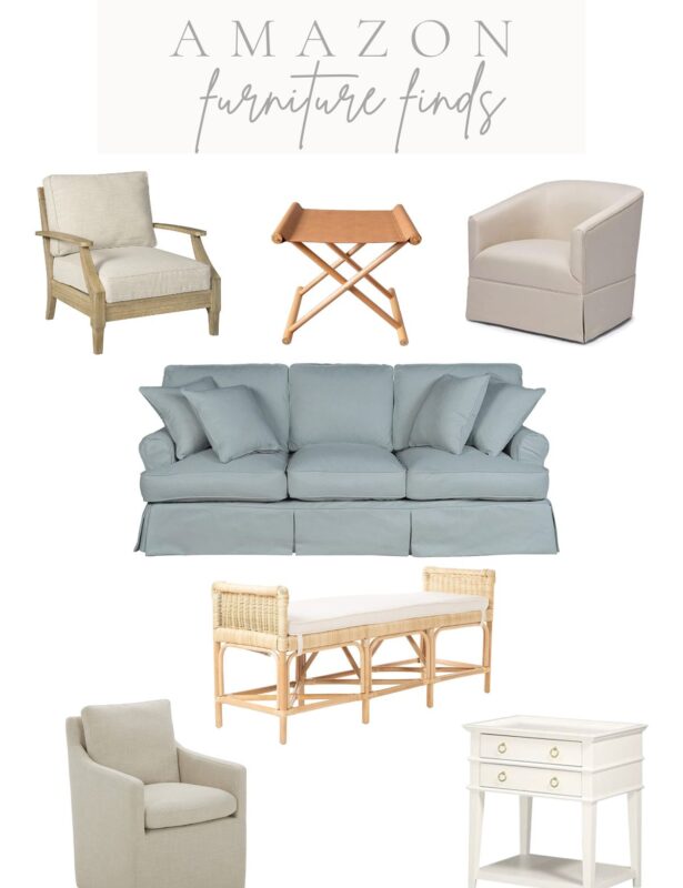 A white graphic with Amazon furniture arrangement throughout, text at the top reads "the best Amazon furniture"