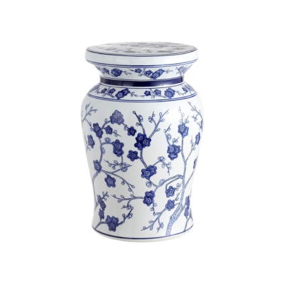 A blue and white vase with flowers on it available for purchase on Amazon.